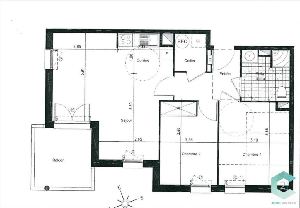 Appartement T3 – Vendu Loué